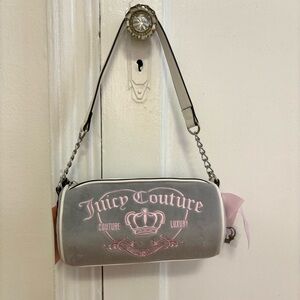 NWT Juicy Couture Gray & Pink Logo Shoulder Bag